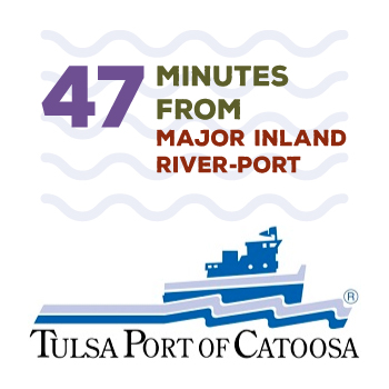 The City of Nowata is 47 Minutes from the Tulsa Port of Catoosa