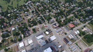 Aerial photo of downtown Nowata Oklahoma