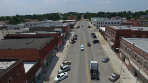 Aerial Drone Photo of Cherokee Avenue in Nowata Oklahoma